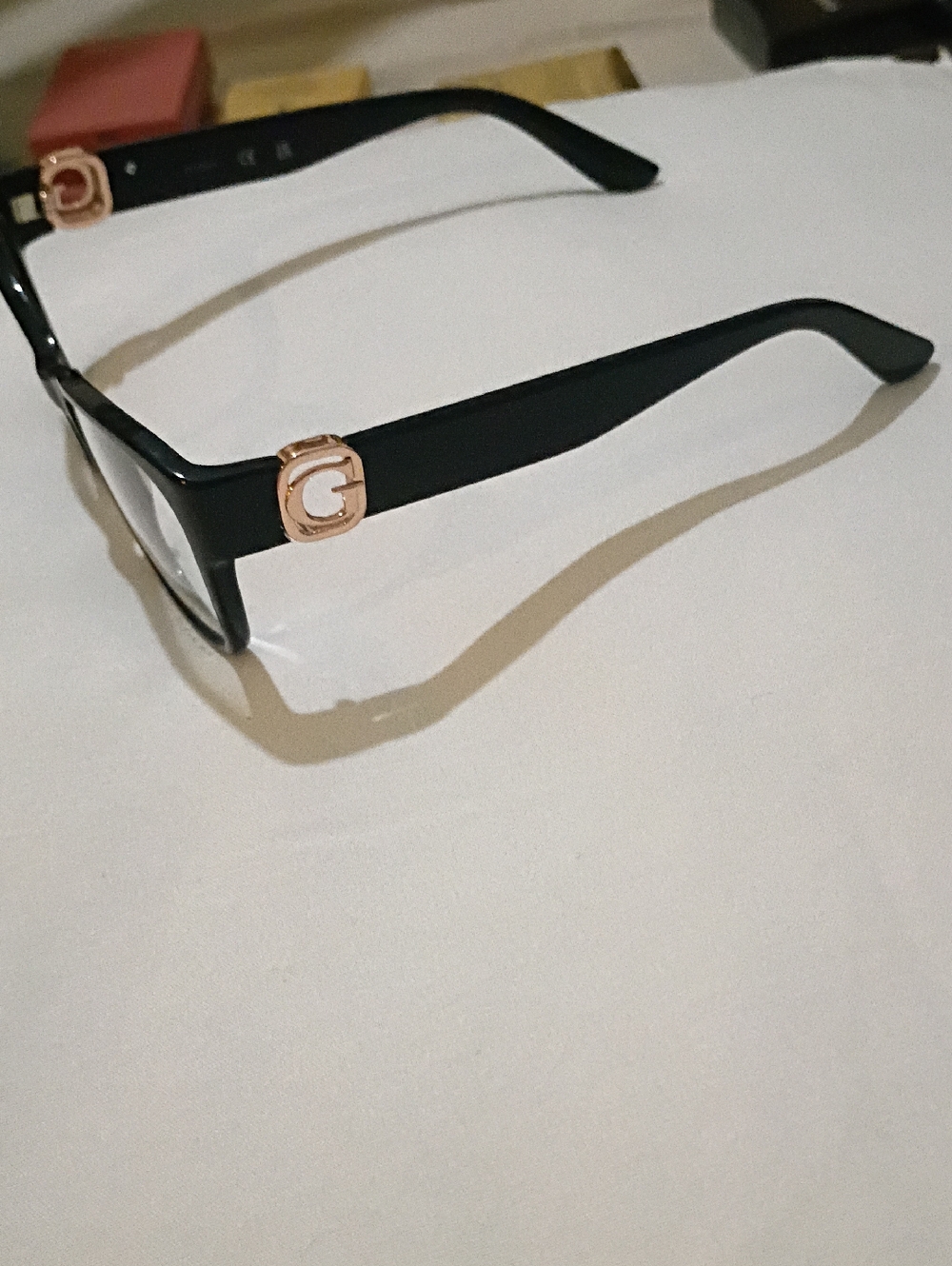 Guess Black Glasses with Gold G Accent